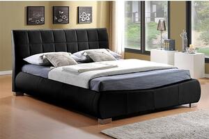 Dorado Faux Leather Double Bed In Black