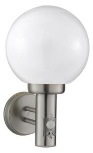 Orb Stainless Steel Lantern Outdoor Wall Light In White Shade