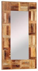 Ubaldo Small Reclaimed Wood Wall Mirror In Multicolour