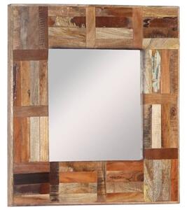 Ubaldo Square Reclaimed Wood Wall Mirror In Multicolour