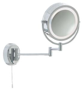 Illuminated Bathroom Mirror With Swing Arm In Chrome