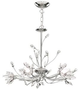 Hibiscus 5 Lights Pendant Light In Chrome And Clear