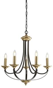 Belfry 5 Lights Pendant Light In Dark Bronze And Brass