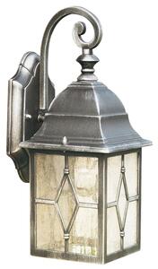 Genoa Outdoor 1 Light Glass Wall Light With Black Silver Frame