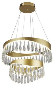 Jewel LED 2 Tier Crystal Ceiling Pendant Light In Gold