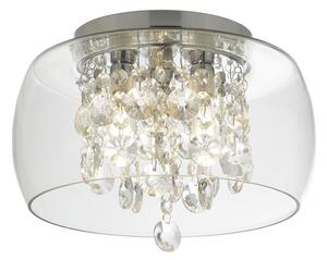 Curva 3 Lights Glass Flush Ceiling Light In Chrome