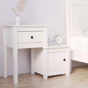 Tadria Pinewood Bedside Cabinet With 1 Door 1 Drawer In White