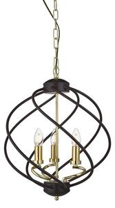 Flow 3 Lights Ceiling Pendant Light In Black And Gold