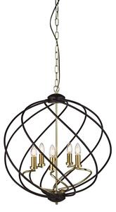 Flow 5 Lights Ceiling Pendant Light In Black And Gold