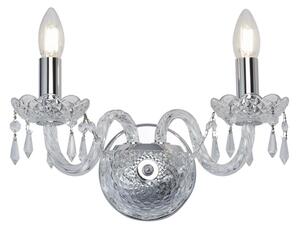 Hale 2 Lights Clear Crystal Wall Light In Chrome