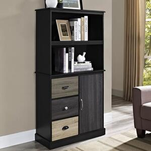 Maraca Wooden Storage Bookcase In Black