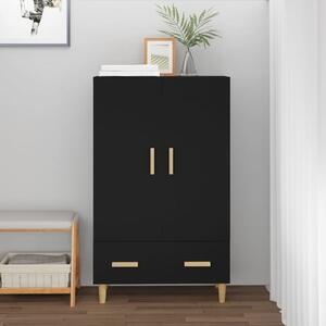 Aleta Wooden Highboard With 2 Doors 1 Drawer In Black