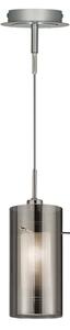 Duo Smoked Glass Ceiling Pendant Light In Chrome