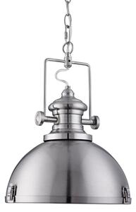 Louisiana Industrial Ceiling Pendant Light In Satin Silver