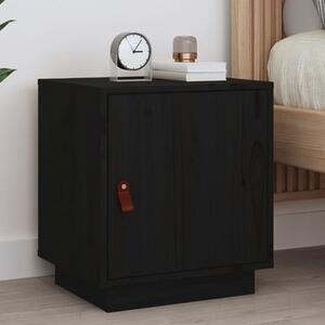 Byrne Pinewood Bedside Cabinet With 1 Door In Black