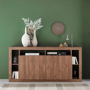 Raya Wooden Sideboard With 4 Doors In Mercury