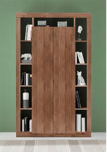 Raya Wooden Bookcase With 2 Doors In Mercury