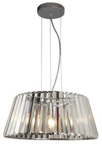 Tiara 5 Lights Crystal Glass Ceiling Pendant Light In Chrome