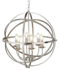 Orbit 6 Lights Ceiling Pendant Light In Satin Silver