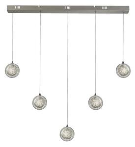 Quartz 5 Lights Bubble Glass Bar Ceiling Pendant Light In Chrome