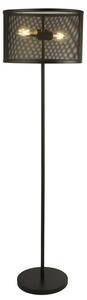 Fishnet Metal 2 Lights Floor Lamp In Matt Black