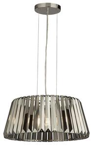 Tiara 5 Lights Smoked Glass Ceiling Pendant Light In Chrome