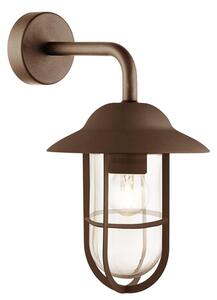 Toronto Outdoor Clear Glass Wall Light In Rust Brown