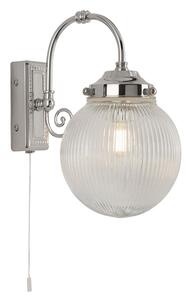 Belvue Clear Globe Shade Wall Light In Chrome