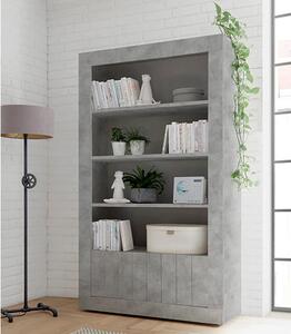 Nitro Wooden Bookcase With 2 Doors 3 Shelves In Concrete Effect