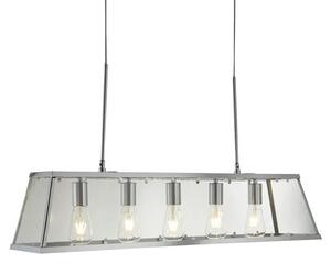 Voyager 5 Lights Clear Glass Bar Pendant Light In Chrome