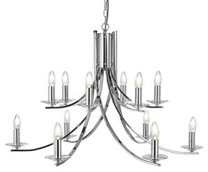 Ascona 12 Lights Clear Glass Pendant Light In Chrome