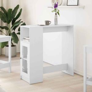 Alvero Wooden Rectangular Bar Table With 1 Door In White