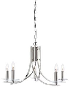 Ascona 5 Lights Clear Glass Pendant Light In Satin Silver