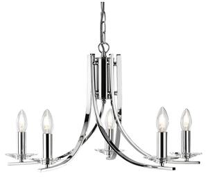 Ascona 5 Lights Clear Glass Pendant Light In Chrome