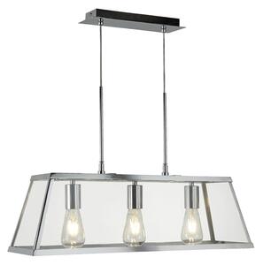 Voyager 3 Lights Clear Glass Bar Pendant Light In Chrome