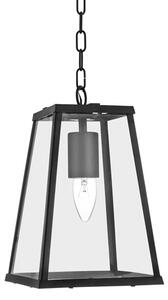 Voyager Clear Glass Pendant Light In Matt Black