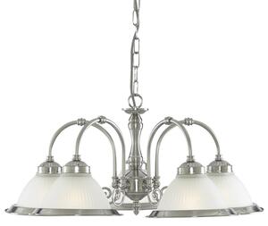 American 5 Lights Ceiling Pendant Light In Satin Silver