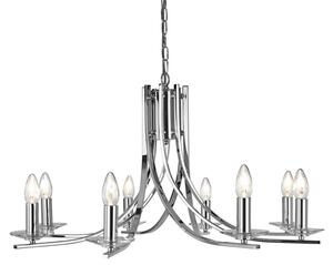 Ascona 8 Lights Clear Glass Pendant Light In Chrome