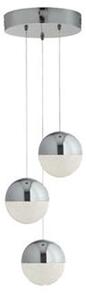 Marbles LED 3 Lights Multi Drop Pendant Light In Chrome