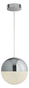 Marbles LED Crushed Ice Shade Pendant Light In Chrome