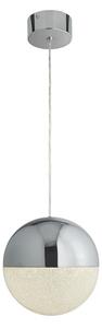 Marbles LED Crushed Ice Shade Pendant Light In Mirrored Chrome