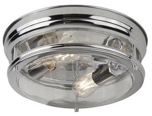 Glasgow 2 Lights Glass Flush Ceiling Light In Chrome