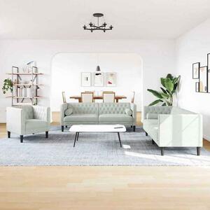 Ardino Velvet 3+2+1 Sofa Set In Light Grey