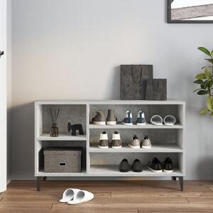 Clanton Wooden Shoe Storage Bench In Concrete Effect