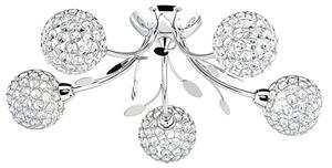 Bellis II 5 Lights Clear Glass Flush Ceiling Light In Chrome