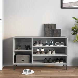 Clanton Wooden Shoe Storage Bench In Grey Sonoma Oak