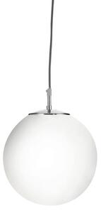 Atom Small Opal Glass Ceiling Pendant Light In Satin Silver