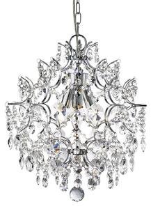 Harrietta 3 Lights Crystal Drops Pendant Light In Chrome