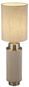 Flask Natural Shade Table Lamp In Natural And Satin Nickel