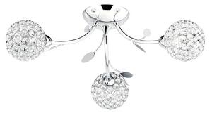 Bellis II 3 Lights Clear Glass Flush Ceiling Light In Chrome